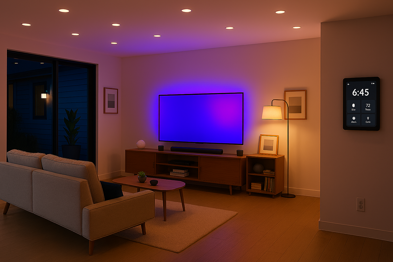 Modern residential living room lighting